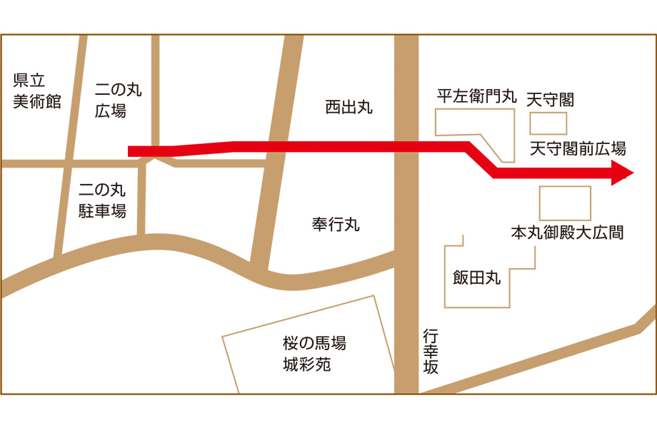 ※天守閣内部に入ることはできません ※特別公開に伴い熊本城周辺では交通混雑が予想されます。見学にお越しの際は、時間に余裕を持っての来場と公共交通機関のご利用をお願いします。