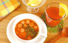 画像：ケチャップで作るラクラク即席メニュー トマトスープ＆トマトサイダー【おうちでCOOK】
