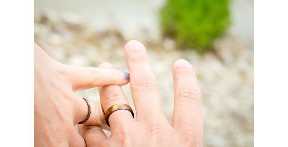 結婚指輪をする夫婦