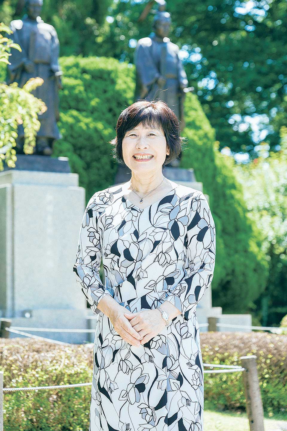 NPO法人「ディスカバリーくまもと」理事長 田嶋 尚美さん
1961年、福岡県生まれ。父親の仕事の関係で大阪、鹿児島、熊本で育つ。83年、関西外国語大学英米語学科を卒業。帰熊しホテル、公益法人、大学に勤務。2016年、NPO法人「ディスカバリーくまもと」に入会し、20年、理事長に。24年、県観光ガイド連絡協議会長就任。熊本市内で夫と暮らす。