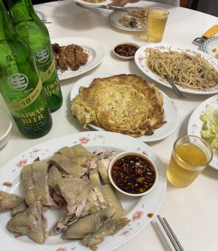 台湾ビールと料理