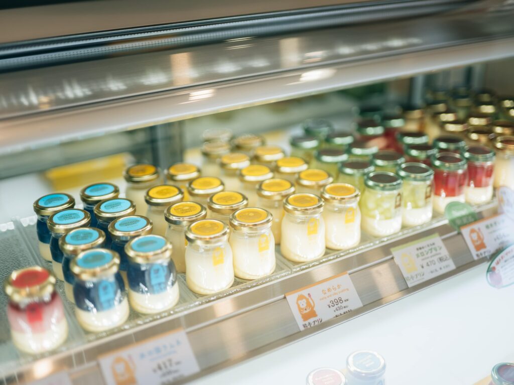 熊本プリンのショーケース