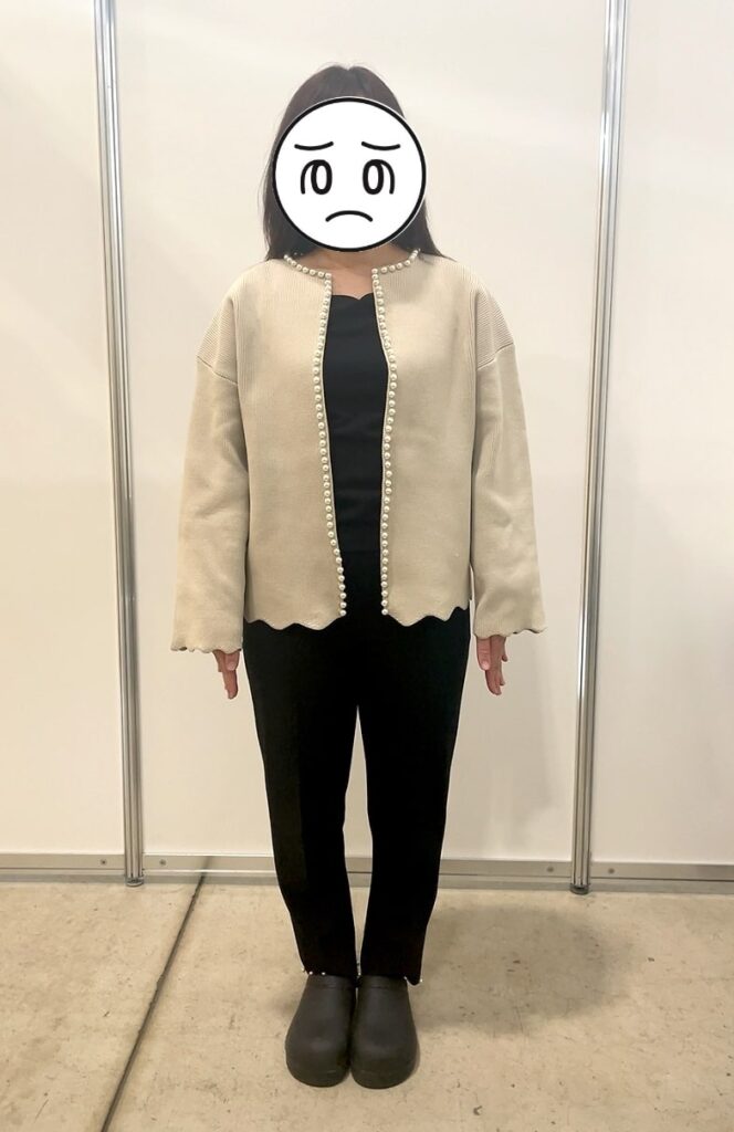 フェミニン要素の多いコーディネート