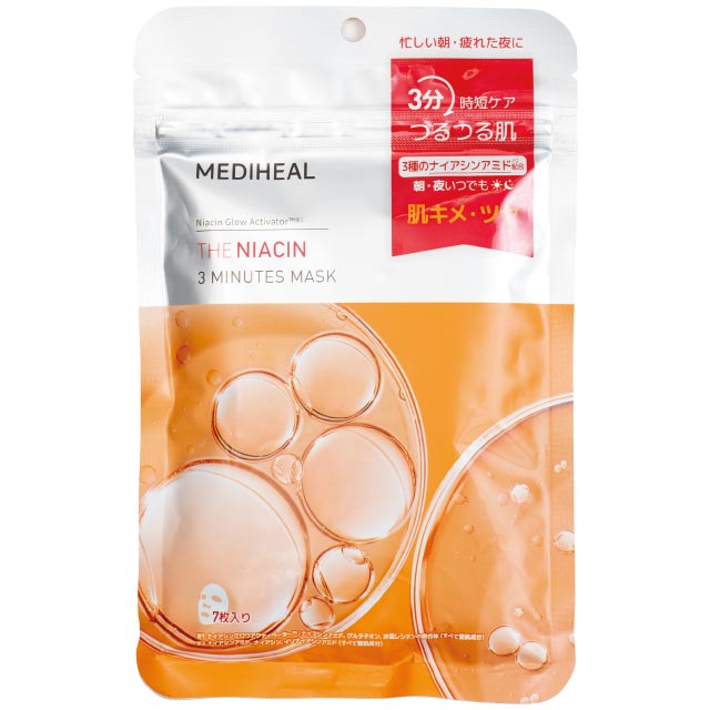 つるんとなめらかな肌に。メディヒール ナイアシン3Mマスク 770円/すべてB