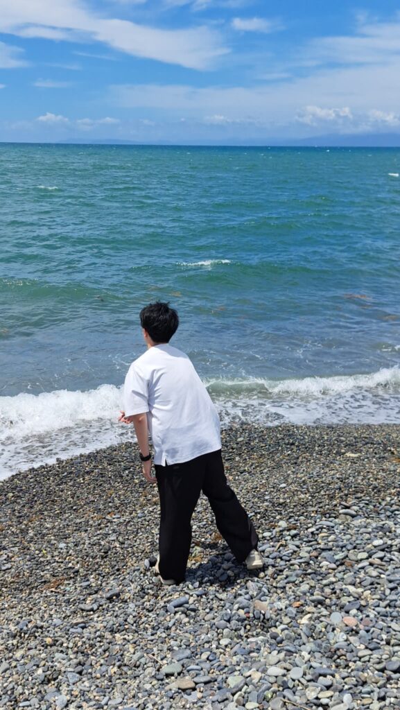 水切りをしている様子