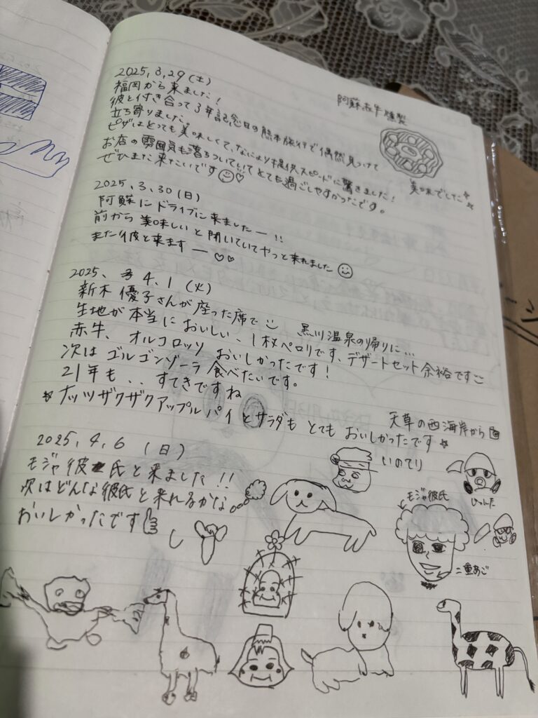 溶岩石窯ピッツァ轍 メッセージ帳