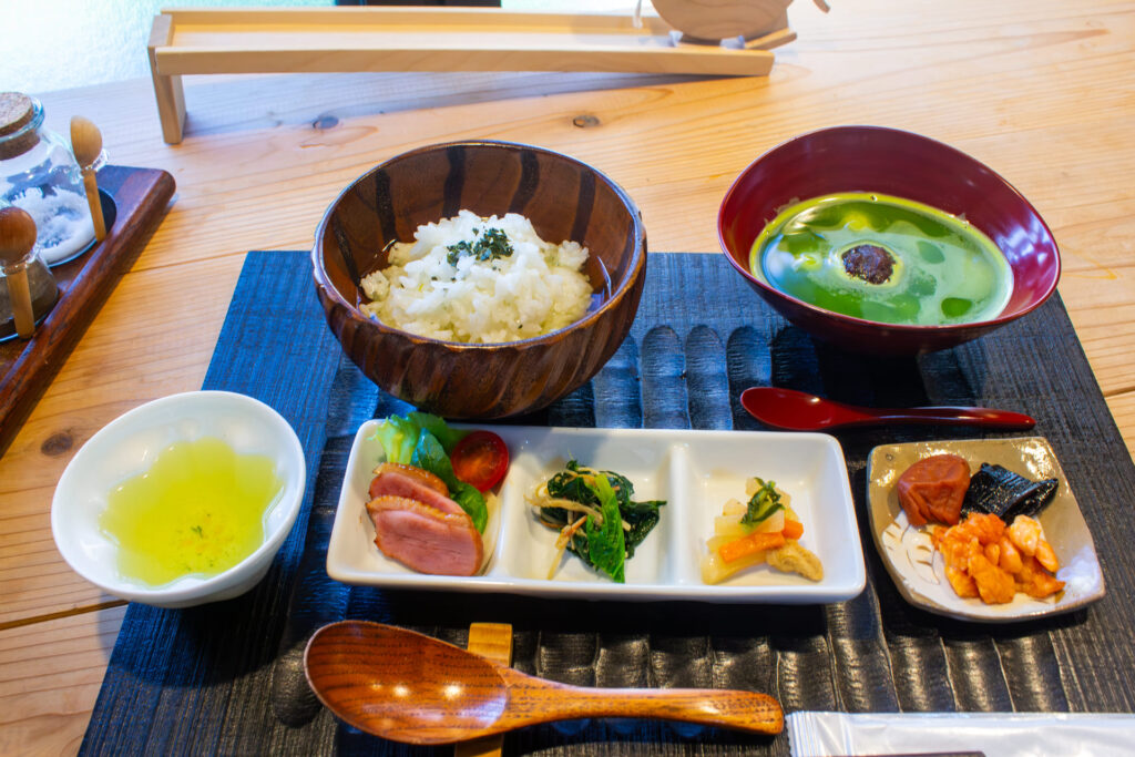 お茶漬けと抹茶ぜんざい