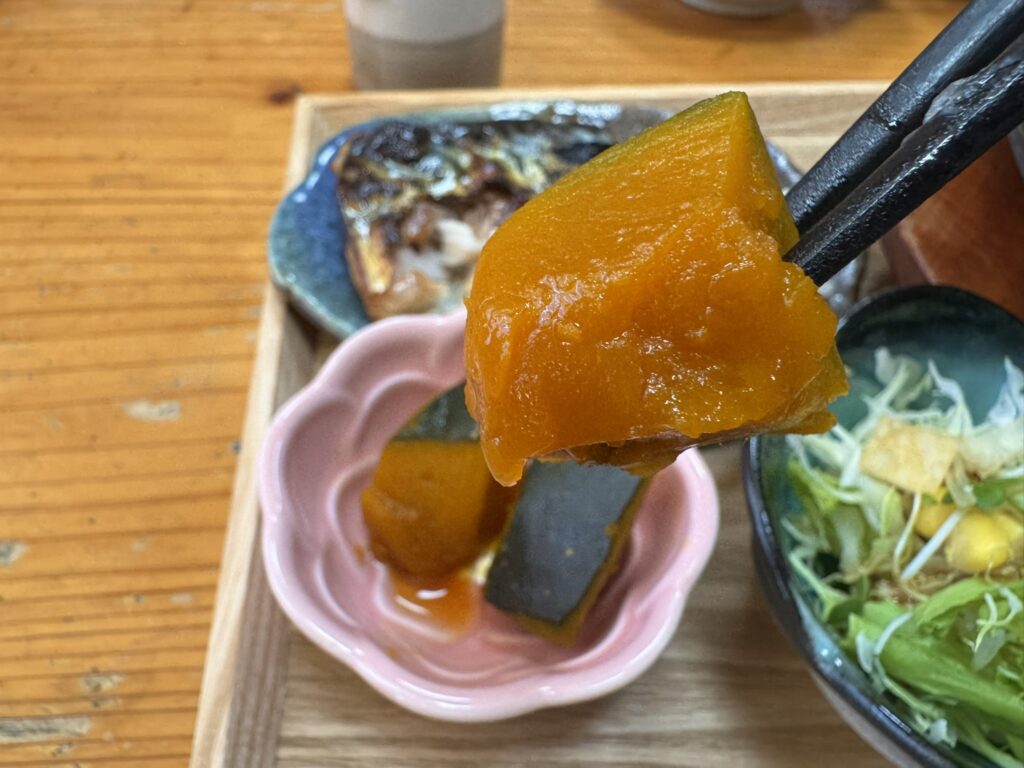 「だご汁御膳」のカボチャの煮物