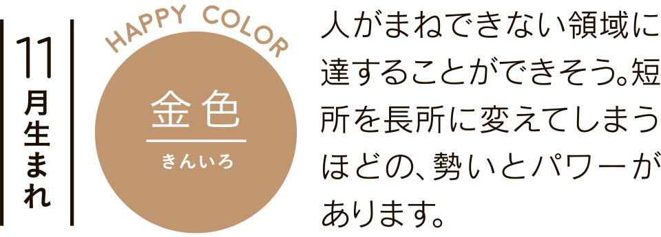 人がまねできない領域に達することができそう。短所を長所に変えてしまうほどの、勢いとパワーがあります。