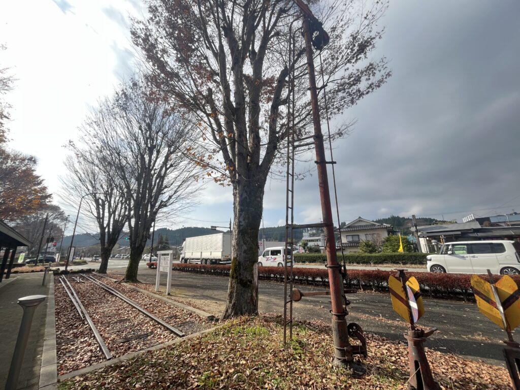 旧肥後小国駅の線路