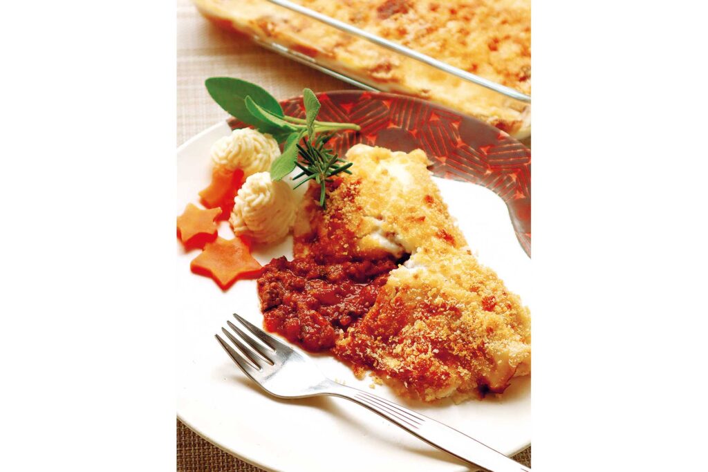 ミートソースのカネロニ風