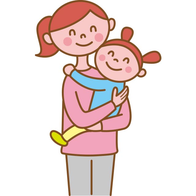 まずは普通に抱っこします。安定したら、親が揺れたり、ジャンプしたりしてみましょう。