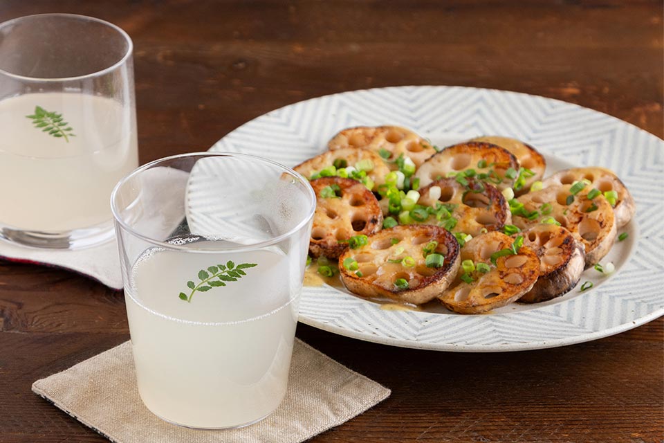 ほっと〆（しめ）そば、からしれんこん風ソテー