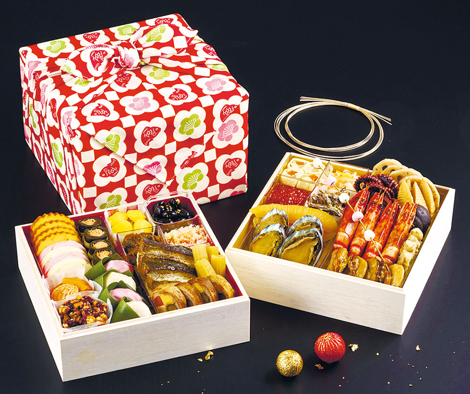 梅の花らしさを加えた上品な創作料理がギュッと詰まった華やかなおせち