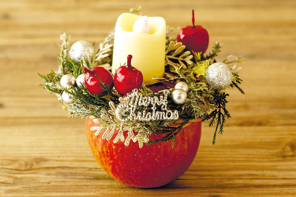 りんごのキャンドルスタンド