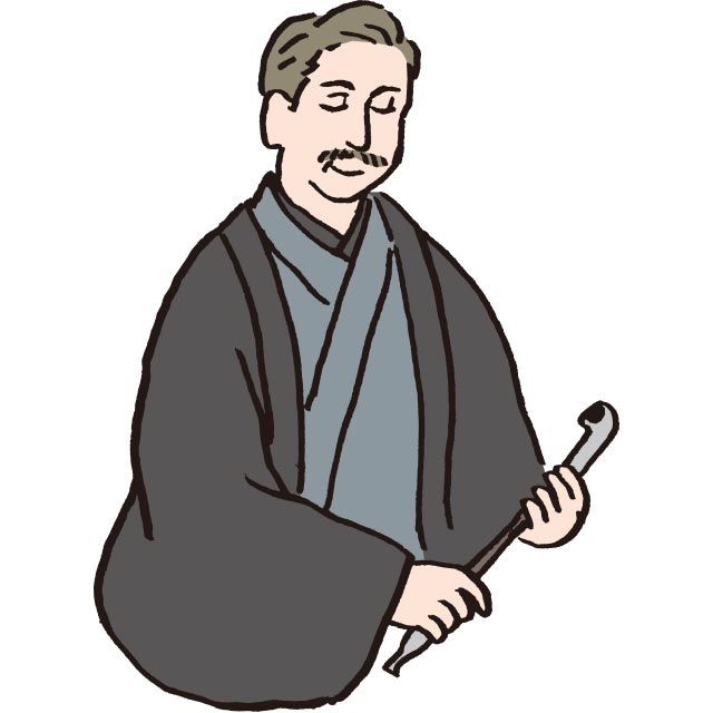 キセルを持つ八雲のイラスト