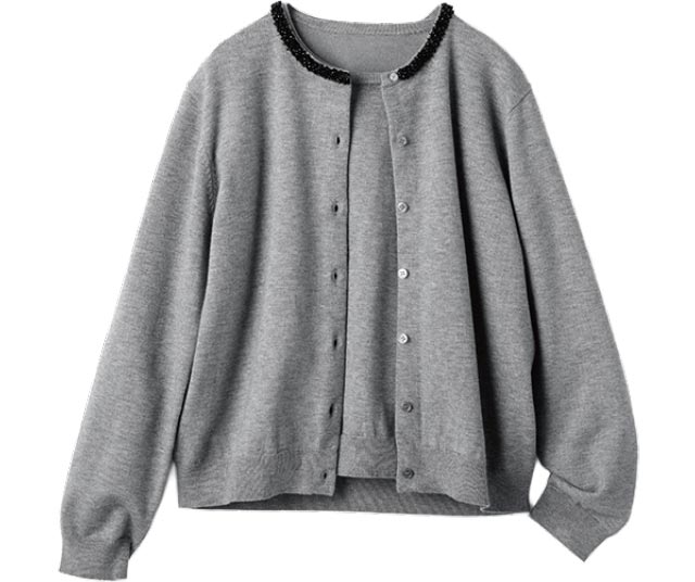 着映えるビーズ付き ニットアンサンブル