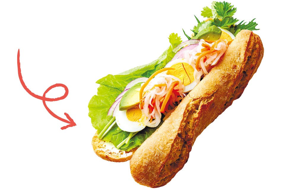 ハード系パンに挟んで出来上がり!