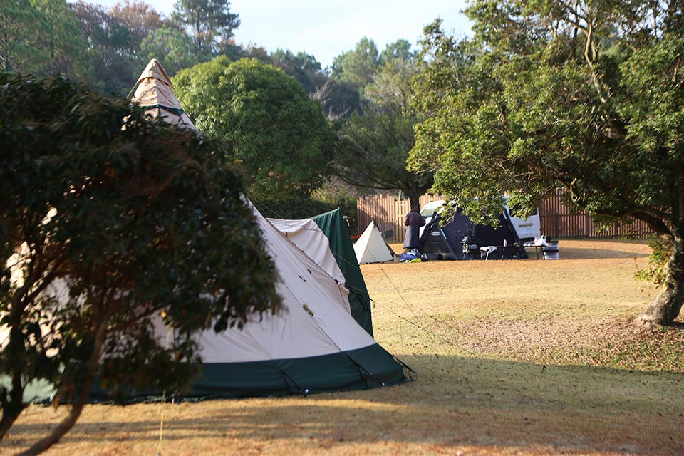 敷地内にはドッグラン付きのキャンプサイトも。冬季はテント用薪ストーブのレンタルもあります