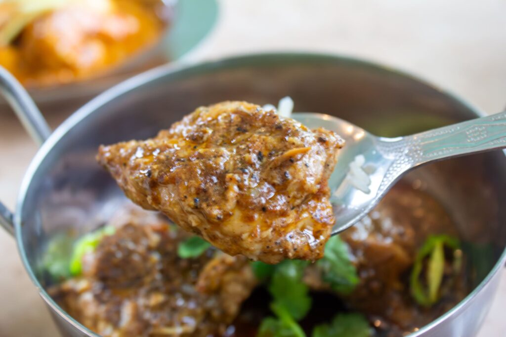 チキンカラヒとエビたま