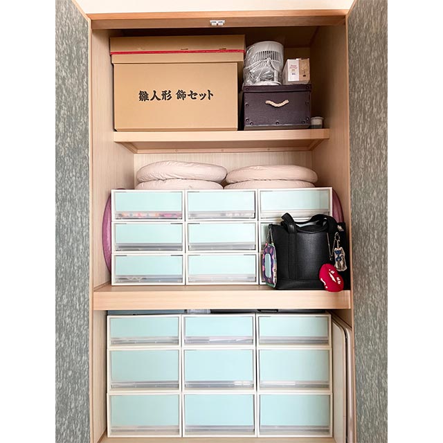 1つの引き出しに1アイテムだけ収納すると出し入れしやすい