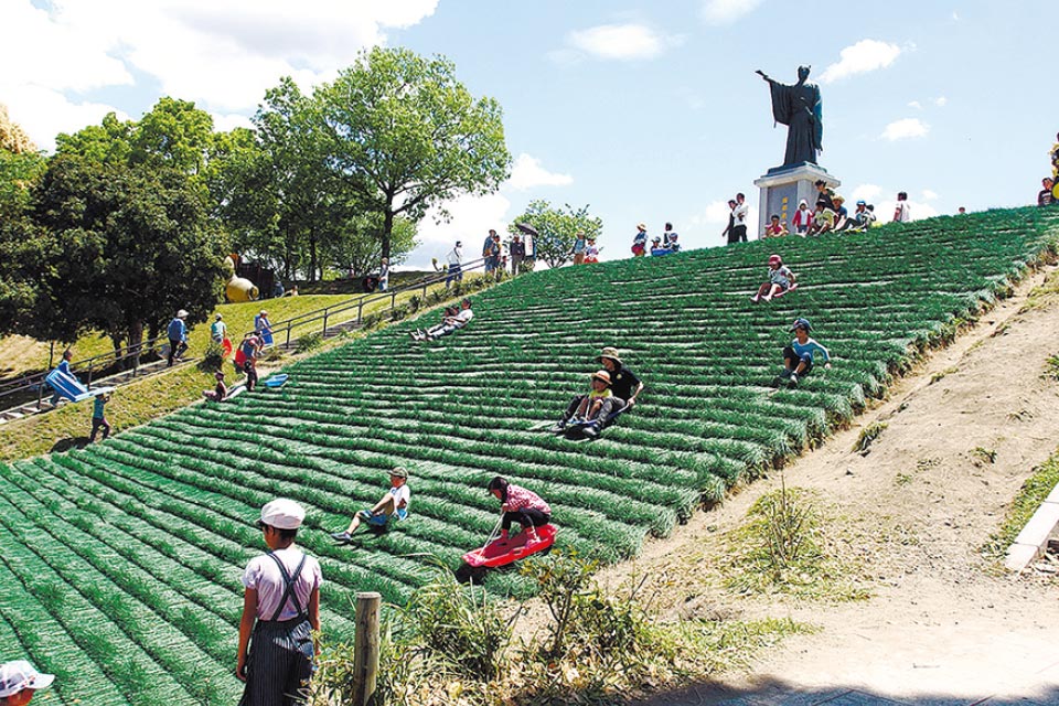 人工芝の草スキー