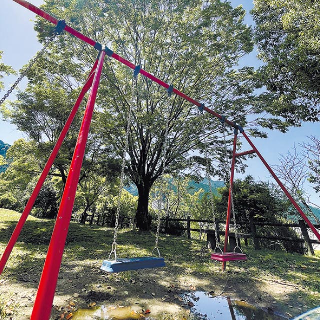 ジャングルジムやシーソー、ブランコなどで遊べます