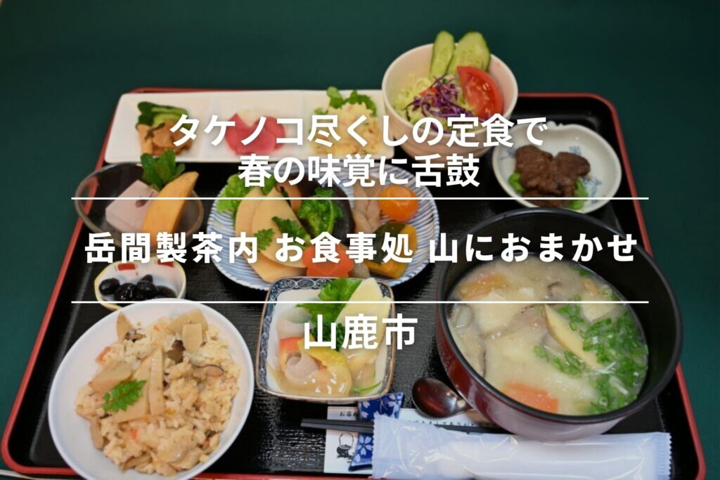 岳間製茶内 お食事処 山におまかせ・山鹿市｜タケノコ尽くしの定食で春の味覚に舌鼓